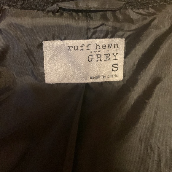 Ruff Hewn multi texture asymmetrical zip midi jacket - Picture 6 of 7